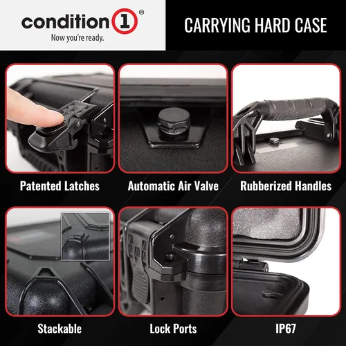 Vista 5 de Condition 1 Estuche rígido protector impermeable resistente grande de 25 pulgadas, Modelo 024, Caja de almacenamiento portátil con espuma