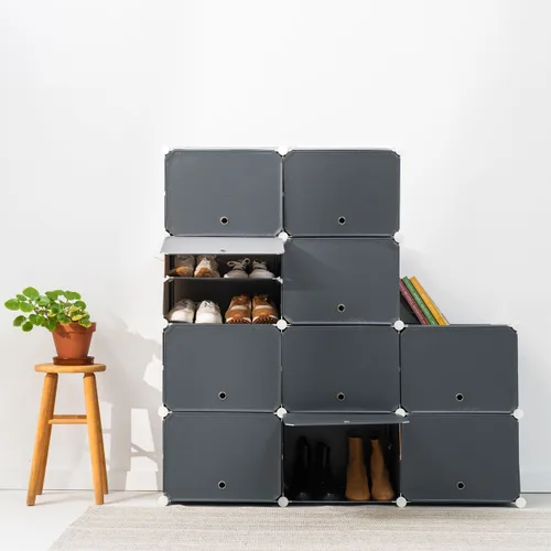 Vista 4 de Zapatero Modular Portátil InnovaGoods Gris