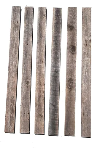 Vista 2 de Rockin' Wood Tablones de Madera Real con Aplicación de Clavos, Rústica Recuperada Naturalmente Desgastada, Madera de Granero, Paneles Decorativos