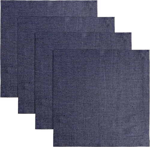 Vista 26 de Solino Home Athena - Juego de 4 manteles individuales cuadrados de lino natural claro de 14 x 14 pulgadas, manteles individuales 100 % lino puro