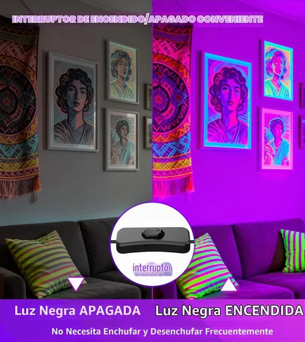Vista 5 de TigQiang Luz negra de 120 W, luz negra para fiesta que brilla