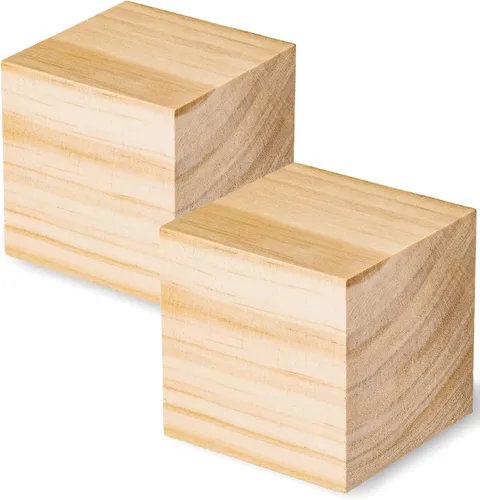 Vista 15 de Bloques de madera para manualidades, cubos de madera sin terminar, bloques cuadrados de madera de pino natural de 1 cm, cubos de madera para artes