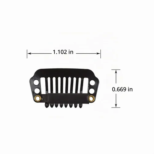 Vista 2 de 50 pinzas para extensiones de cabello de 1.102 in, 8 dientes para extensiones de cabello y extensiones de cabello (negro)