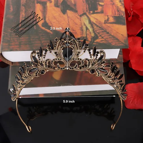 Vista 31 de Coronas para mujer Tiara para niñas Corona de princesa, 1 unidad (paquete de 1), Metal