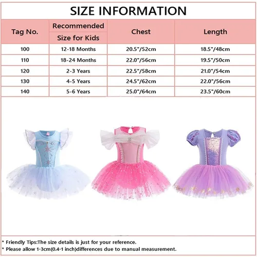 Vista 5 de Vestido tutú de princesa para niñas pequeñas, Rapunzel Sofía, Blancanieves, Frozen Elsa, disfraz de Halloween