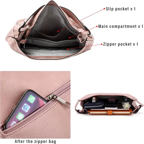 Vista 5 de Bolso para mujer, mochila convertible y bolsos, rosado (204-US-264#Pink)