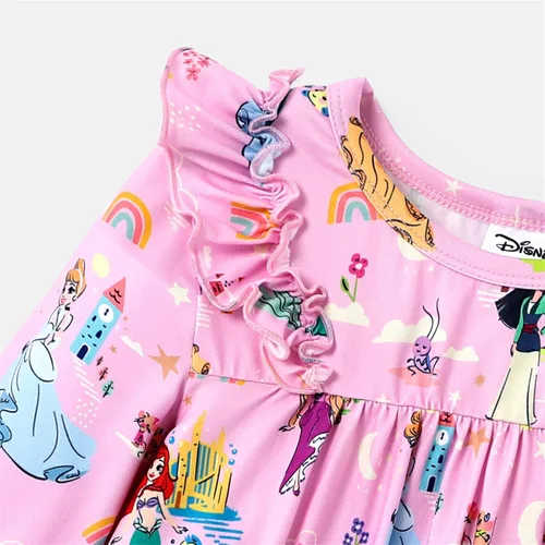 Vista 3 de Disney Princess Toddler Girl Dress Character Print Long Sleeve Playwear Dress 2-6 Years