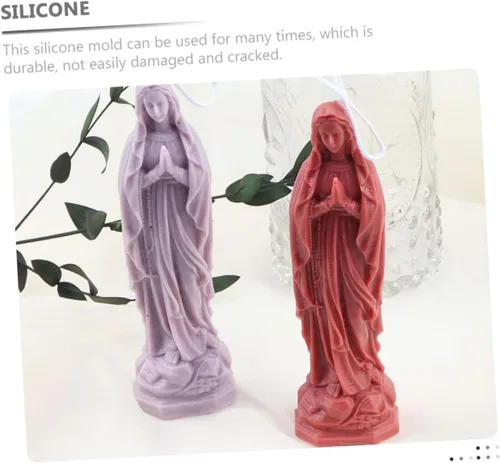 Vista 5 de EXCEART DIY Virgen María perfumada vela molde de silicona artesanal resina molde de fundición