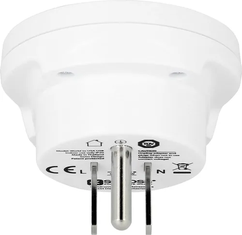 Vista 4 de Skross World to USA - Adaptador de viaje USB, color blanco