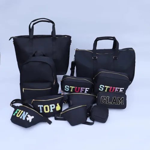 Vista 7 de YogoRun Riñonera Bolso de la correa de las mujeres para los hombres Nylon, Negro-Fun, Moda