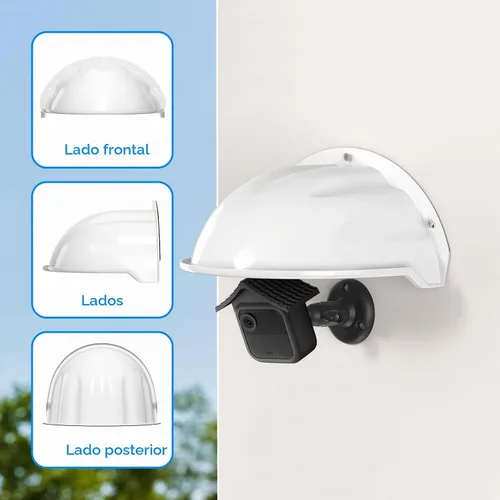 Vista 5 de Paquete de 3 cubiertas universales para cámara de exterior, protección contra el sol y la lluvia, para anillo nido, cubierta protectora de plástico