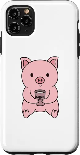 Vista 11 de Funda de trabajo de oficina para iPhone 15 Pig Coffee Monday