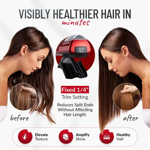 Vista 5 de Split-Ender Pro 2 - Herramienta de Belleza Profesional Original - Recortadora Inalámbrica de Puntas Abiertas para Cabello Dañado, Seco, Quebradizo
