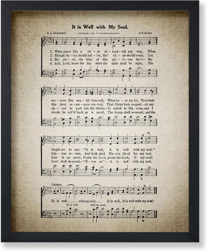 Vista 20 de Poster Master Póster de partitura de música vintage, impresión de himno retro, regalo para músico, amigo, "How Great Thou Art, himno, verso