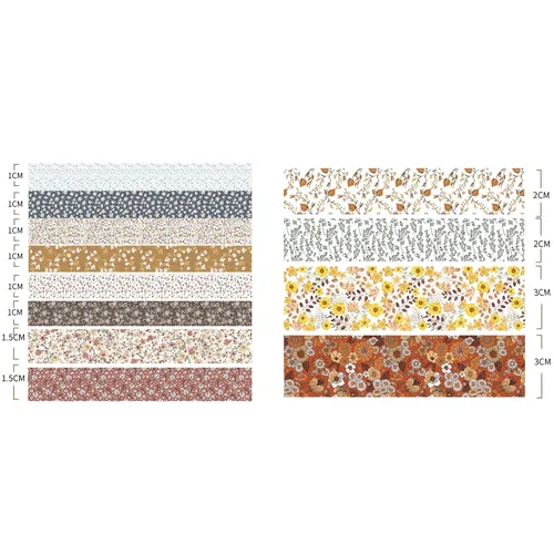 Vista 4 de 12 rollos de cinta washi con flores, juego de cinta adhesiva artística floral, cinta decorativa de jardín en flor para manualidades, niños, álbumes