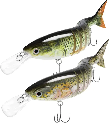 Vista 16 de TRUSCEND Swimmax - Señuelos de pesca fáciles de atrapar con ganchos BKK, ondulación, vibración, traqueteo y gorgoteo para más mordeduras, cebos