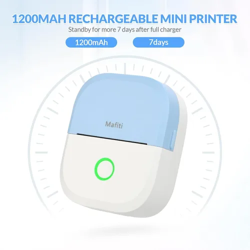 Vista 6 de mafiti Mini impresora adhesiva portátil térmica sin tinta inalámbrica Bluetooth para teléfono con dibujo AI, para notas de estudio, fotos, álbumes