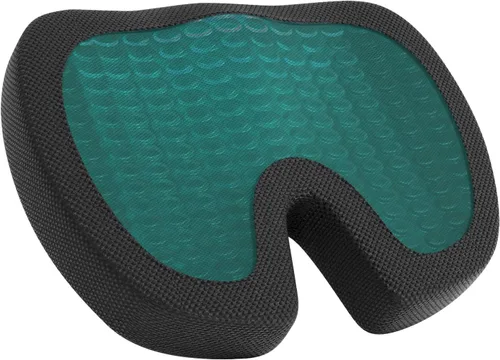Vista 8 de Amazon Basics Cómodo cojín de asiento y soporte lumbar para sillas de oficina, espuma viscoelástica mejorada de gel, paquete de 2, rectangular