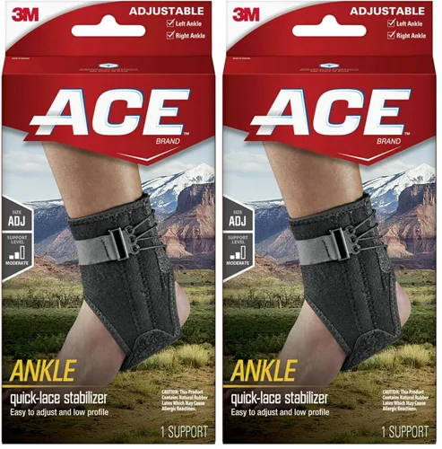 Vista 17 de ACE Ankle Brace with Side Stabilizers, Adjustable, Black, (Pack of 12)