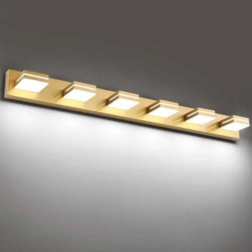 Vista 50 de SineRise - Moderna lámpara LED para tocador de baño (2 luces, 39.4 cm, regulable), iluminación de pared de baño moderna de acrílico cepillado sobre
