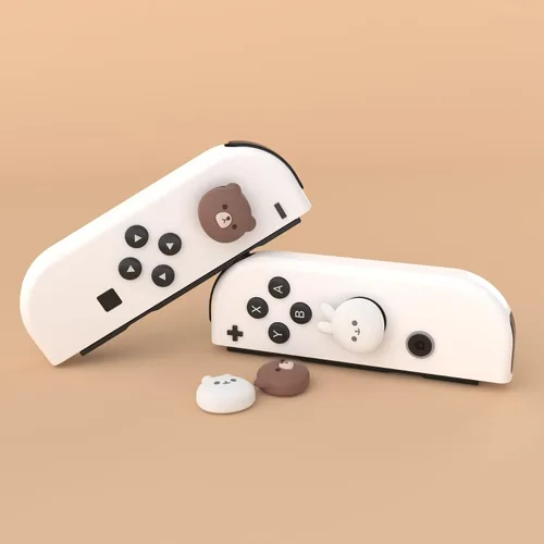 Vista 4 de PlayVital Tapas de palanca de mando para Nintendo Switch tapas de pulgar para Switch Lite cubierta analógica para Switch OLED Joycon - Tapas