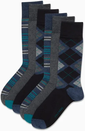 Vista 2 de Cole Haan Calcetines para hombre, paquete de 6 rayas Crew