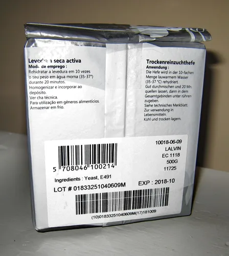 Vista 3 de LEVADURA DE VINO EC-1118 17.64 oz PAQUETE A GRANEL PARA FERMENTACIONES ALTAS EN ALCOHOL