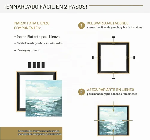 Vista 16 de MCS - Marco flotante de lona, 12 x 16, negro y dorado, paquete de 1