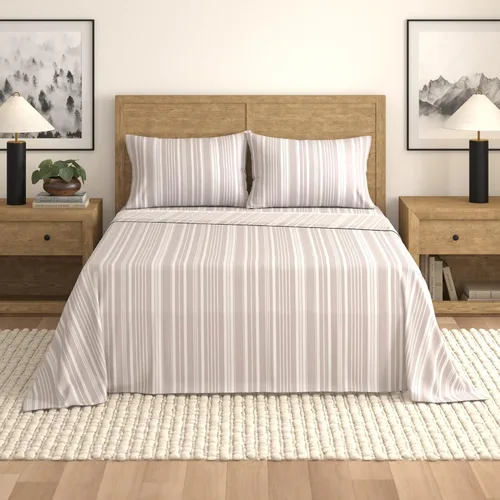 Vista 12 de Great Bay Home - Juego de sábanas y fundas de almohada estampadas, 3 piezas, tamaño individual, de microfibra con estampado floral - Sábanas
