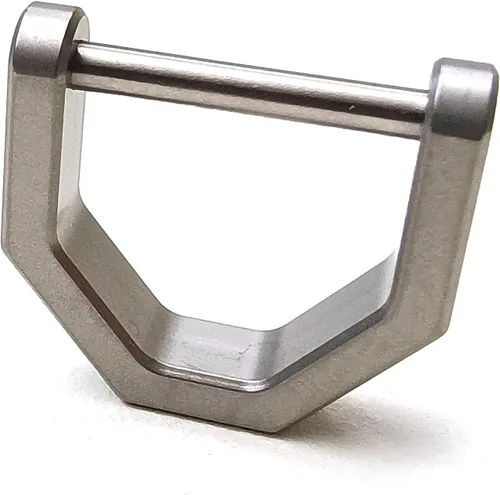 Vista 5 de Llavero de titanio en forma de D, llavero con grillete de tornillo, herramienta para llave de coche, hebilla D para llavero