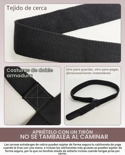 Vista 3 de Correa para esterilla de yoga con ajustable para la mayoría