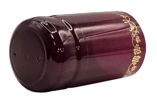 Vista 5 de Borgoña con uvas doradas PVC Shrink Capsules-500 Count