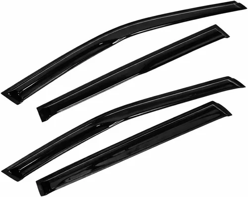 Vista 2 de Viseras de lluvia ahumadas con protección de ventilación de ventana fuera del canal compatibles con Jeep Compass 2007-2015