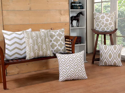Vista 9 de Modern Homes Fundas de almohada en blanco y negro de 16 x 16 pulgadas; fundas de cojín 100% algodón para sofá y cama; fundas de cojín en blanco