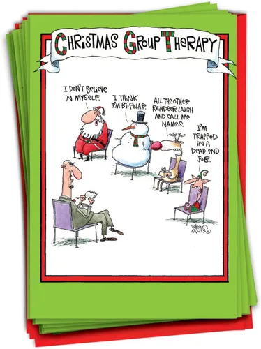 Vista 8 de NobleWorks 36 tarjetas de felicitación navideñas humorísticas en caja con sobres de 5 x 7 pulgadas para hombres y mujeres (1 diseño, 36 cada una)