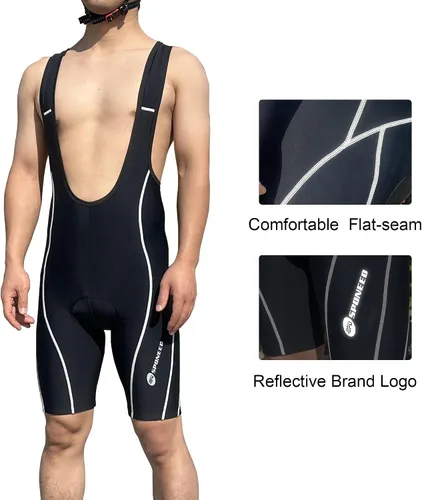 Vista 2 de sponeed Pantalones cortos de ciclismo para hombre, con relleno transpirable, UPF 50+