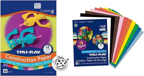 Vista 12 de Tru-Ray Papel de construcción P103031, 10 colores clásicos, 9 x 12 pulgadas, 50 hojas