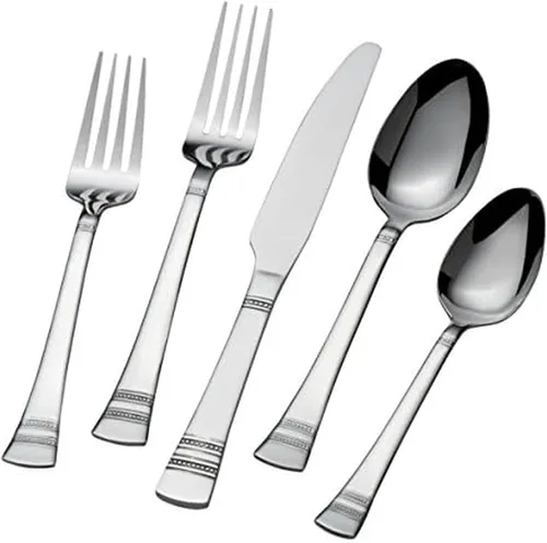Vista 2 de International Silver Felice - Juego de cubiertos de acero inoxidable, 20 piezas, servicio para 4