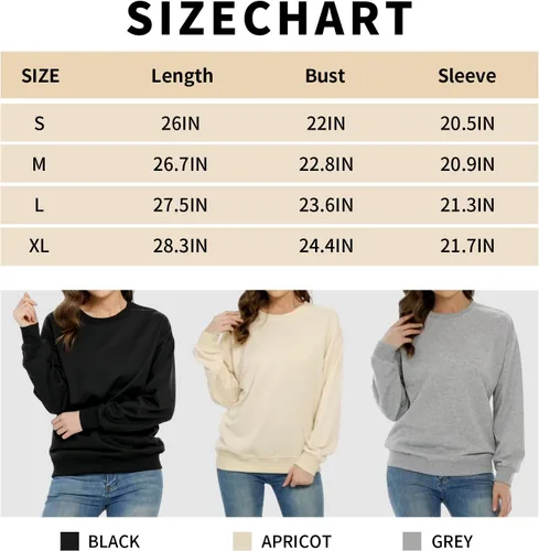 Vista 3 de CAMNOW Sudadera de gran tamaño con cuello redondo para mujer, ajuste holgado, sin capucha