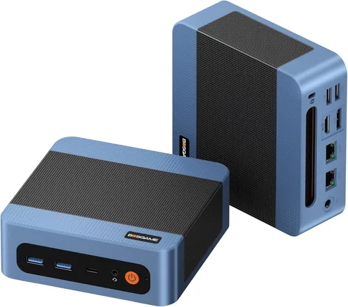 Vista 10 de BOSGAME Mini PC E5 11 Pro, AMD Ryzen 5400U 4C/8T, PC de oficina en casa de Azul (Sky-Blue)