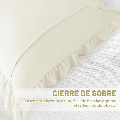 Vista 6 de KKJIAF Paquete de 2 fundas de almohada con volantes de 18 x 18 pulgadas