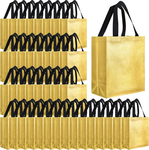 Vista 42 de Eccliy - 80 bolsas de regalo reutilizables, tamaño mediano, color negro
