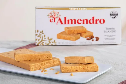 Vista 2 de El Almendro Turrones, Turron Blando Nougat Candy, Torrone cremoso de almendras de España, caramelo de postre español tradicional y auténtico, sin