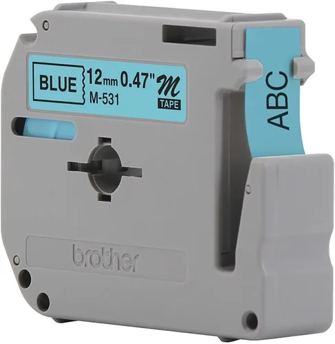 Vista 12 de Brother Etiqueta de forma continua de 0.37 "X26.20' (BRTM521), negro/azul