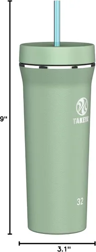 Vista 7 de Takeya 32 oz Stainless Steel Insulated Tumbler with Straw Lid, Premium Quality, Sweatproof