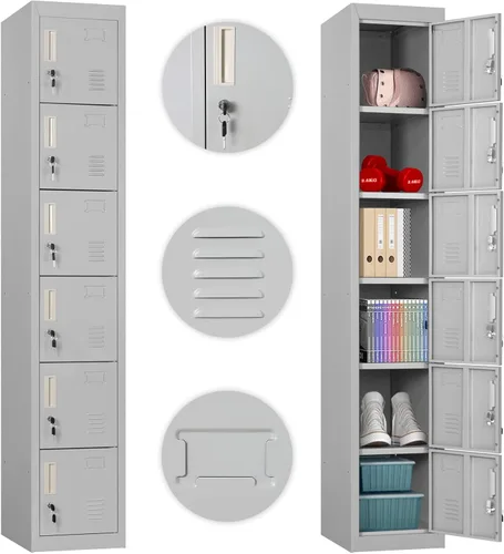 Vista 8 de Greenvelly Gabinete de almacenamiento de 9 puertas para empleados, casillero de metal para oficina, gimnasio, escuela, casillero de acero negro