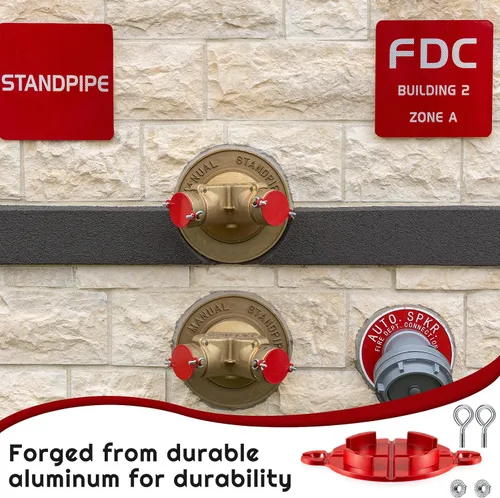 Vista 5 de Xuhal 8 tapas de conexión del departamento de bomberos, cubierta de aluminio Fdc de 2-1/2 pulgadas con tornillos para accesorios externos de Fdc