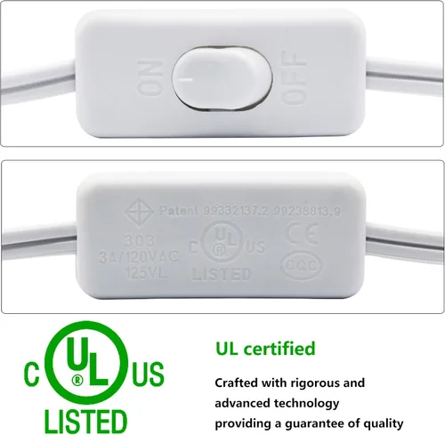Vista 2 de SinLoon UL-LP - Cable de alimentación de repuesto para lámpara de certificación con interruptor de botón de encendido/apagado, cable de alimentación