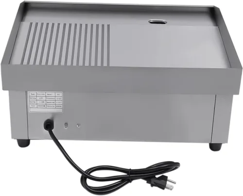 Vista 9 de Parrilla eléctrica portátil de mesa Teppanyaki de 110 V, parrilla antiadherente comercial con control de temperatura ajustable de 122 ~ 572 ℉