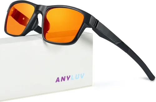 Vista 8 de ANYLUV Blue Light Blocking Glasses for Men Women Lightweight Computer Gaming Glasses Anti Eye Strain Rectangle Frame